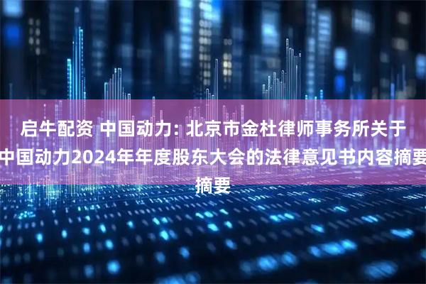 启牛配资 中国动力: 北京市金杜律师事务所关于中国动力2024年年度股东大会的法律意见书内容摘要