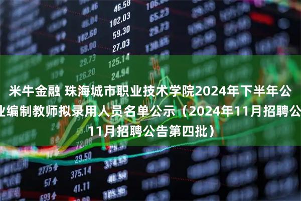 米牛金融 珠海城市职业技术学院2024年下半年公开招聘事业编制教师拟录用人员名单公示（2024年11月招聘公告第四批）